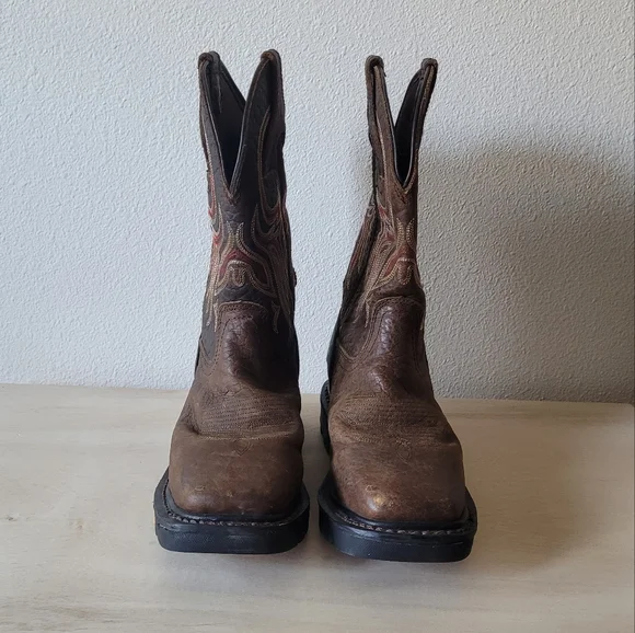 Justin Men's Driscoll Mahogany Western Work Boot Squaretoe WK2110 - Picture 4 of 16